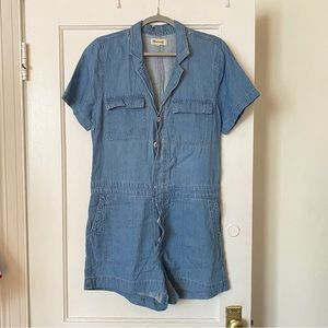 Madewell denim shorts jumpsuit coveralls